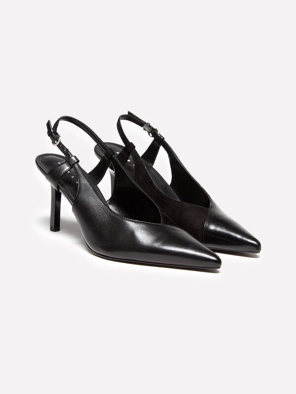 Slingbacks μαύρα από 100% δέρμα - παπούτσια με τακούνι γυναικεία | Sisley