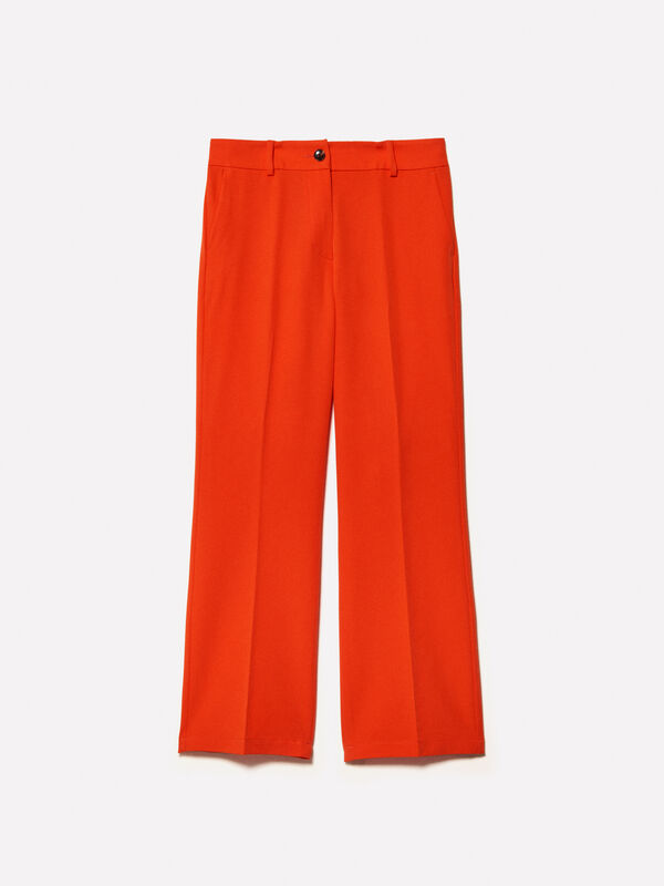 Παντελόνι flare fit κόκκινο Παντελόνι flare fit κόκκινο - παντελόνια flare γυναικεία | Sisley