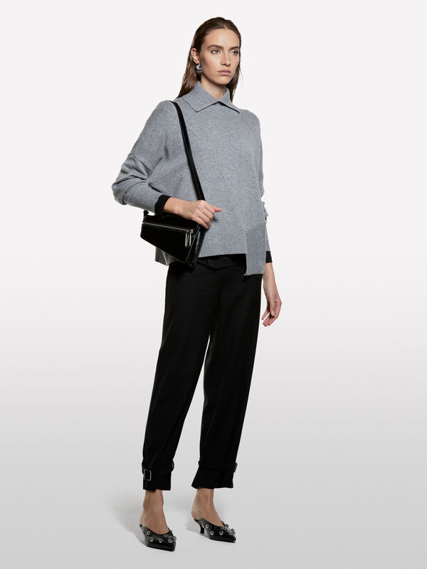 Μπλούζα ασύμμετρη με ψηλό γιακά  - μπλούζες ζιβάγκο γυναικείες | Sisley