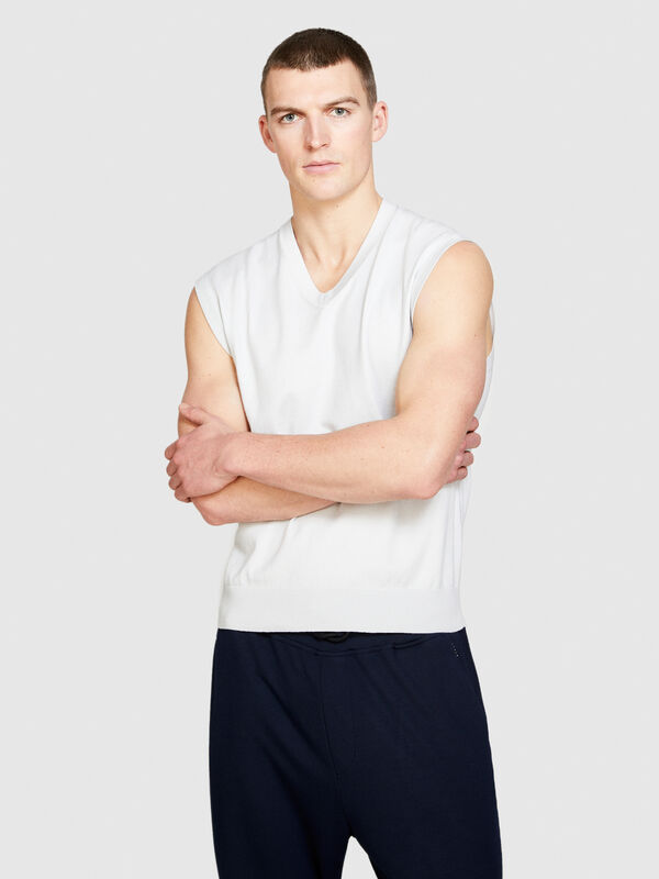 Γιλέκο από πλεκτό ύφασμα - μπλούζες με v λαιμόκοψη ανδρικές | Sisley