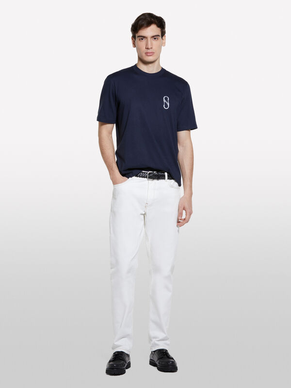 Τζιν Style 75 regular fit λευκό - τζιν regular ανδρικά | Sisley