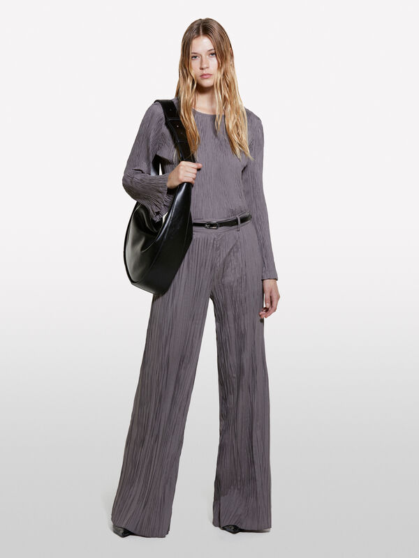 &Pi;&alpha;&nu;&tau;&epsilon;&lambda;ό&nu;&iota; &gamma;&kappa;&rho;&iota; &sigma;&kappa;&omicron;ύ&rho;&omicron; &pi;&lambda;&iota;&sigma;έ wide leg - &pi;&alpha;&nu;&tau;&epsilon;&lambda;ό&nu;&iota;&alpha; &kappa;&alpha;&mu;&pi;ά&nu;&alpha; &gamma;&upsilon;&nu;&alpha;&iota;&kappa;&epsilon;ί&alpha; | Sisley