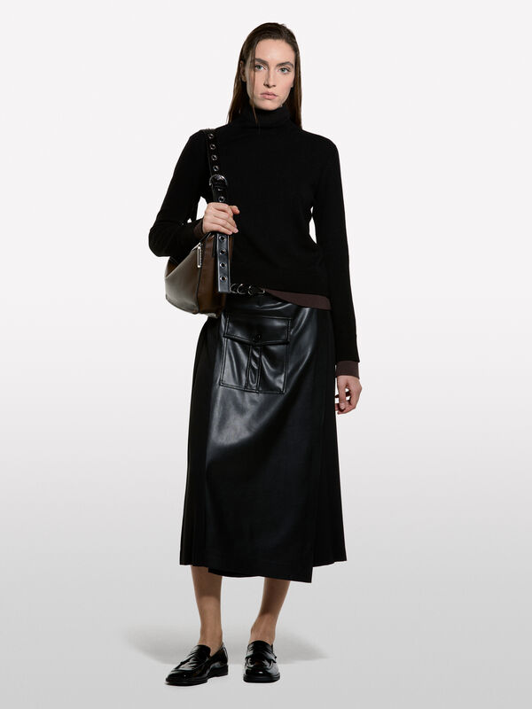 Ζιβάγκο με διπλή ριπ ύφανση - μπλούζες ζιβάγκο γυναικείες | Sisley