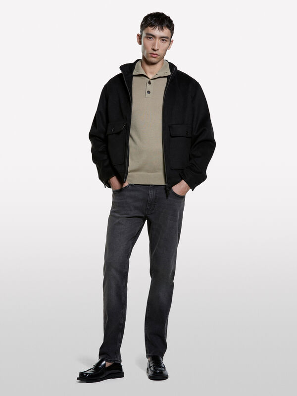 Μπλούζα μπεζ με ψηλό γιακά - μπλούζες ζιβάγκο ανδρικές | Sisley