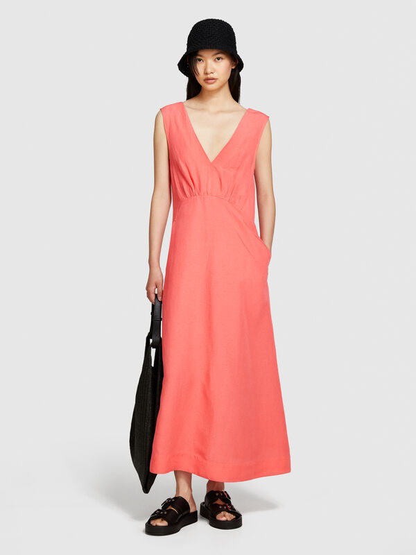 Φόρεμα μακρύ αμάνικο - φορέματα μακριά γυναικεία | Sisley