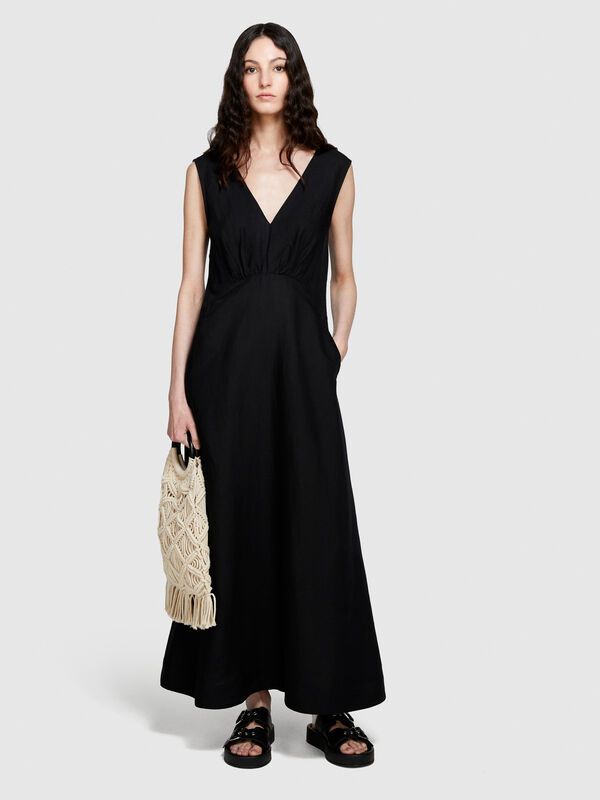 Φόρεμα μακρύ αμάνικο - φορέματα μακριά γυναικεία | Sisley