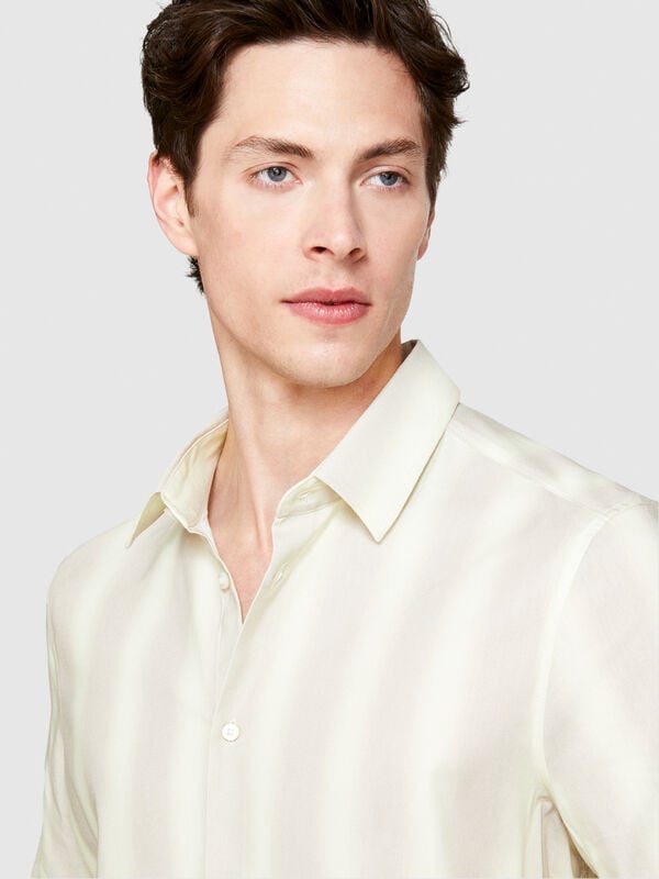Πουκάμισο κοντομάνικο με τύπωμα - πουκάμισα slim fit ανδρικά | Sisley