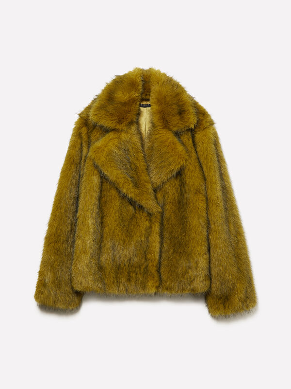 Συνθετική γούνα κοντή - παλτό γυναικεία | Sisley