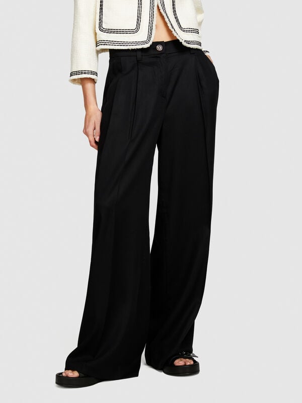 Παντελόνι flare χαμηλόμεσο - παντελόνια flare γυναικεία | Sisley