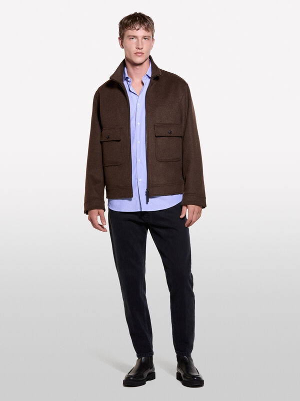 Πουκάμισο slim fit μπλε - πουκάμισα slim fit ανδρικά | Sisley