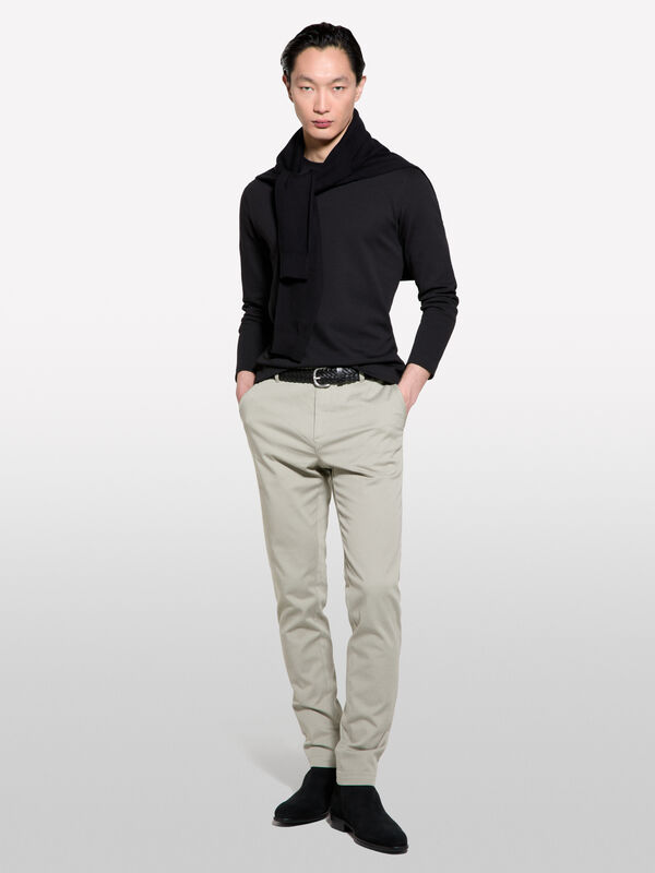 Παντελόνι τσίνο slim fit dove grey - παντελόνια chinos ανδρικά | Sisley