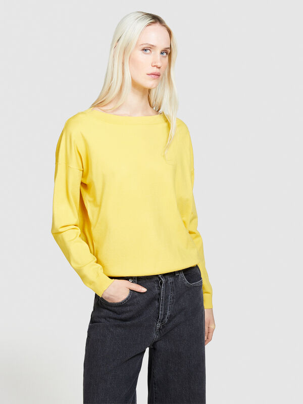 Μπλούζα με λαιμόκοψη βάρκα - μπλούζες με λαιμόκοψη χαμόγελο γυναικείες | Sisley