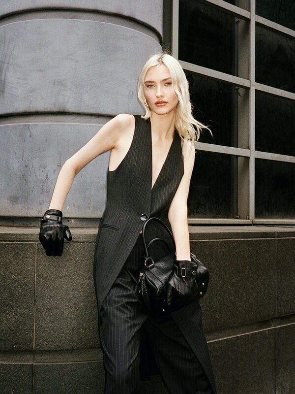 Γιλέκο μακρύ ριγέ - γιλέκα και αμάνικα γυναικεία | Sisley