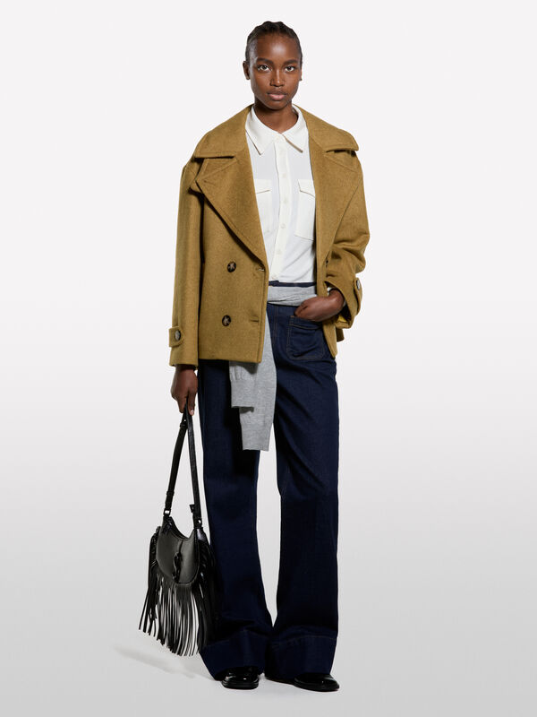 Πουκάμισο λευκό κρεμ με τσέπες - πουκάμισα γυναικεία | Sisley