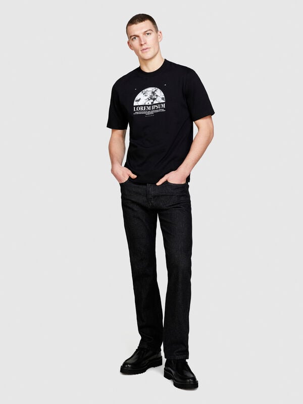 Μπλούζα regular fit με τύπωμα - μπλουζάκια κοντομάνικα ανδρικά | Sisley