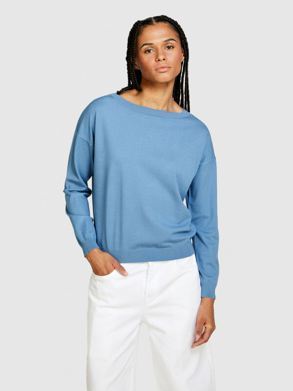 Μπλούζα με λαιμόκοψη βάρκα - μπλούζες με λαιμόκοψη χαμόγελο γυναικείες | Sisley