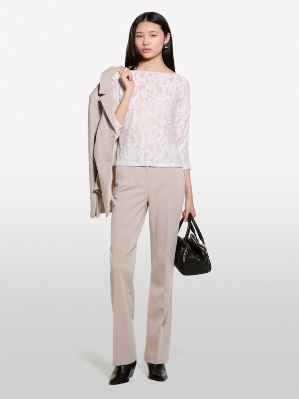 Μπλούζα λευκό κρεμ από fil coupé - τοπ γυναικεία | Sisley