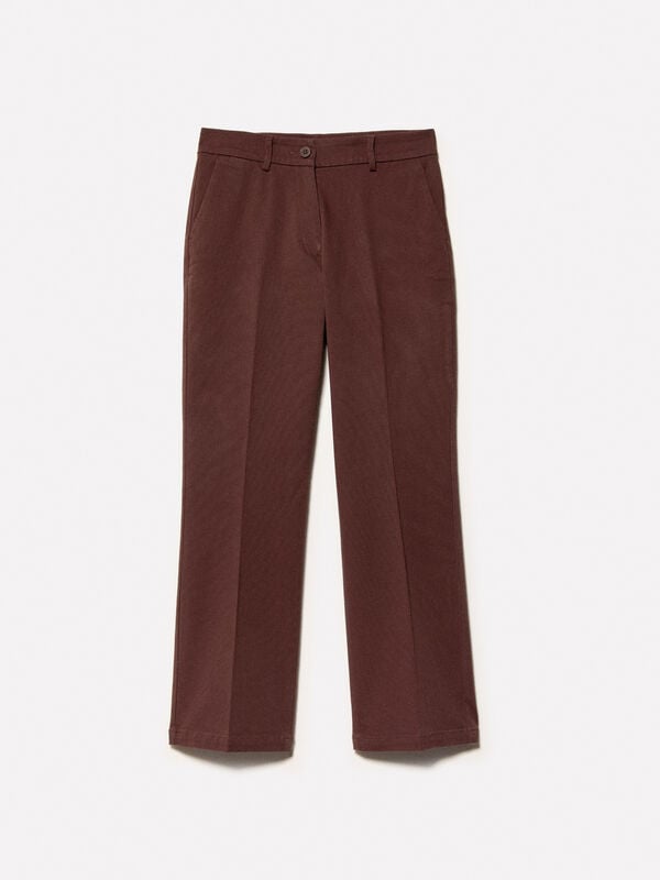 Παντελόνι flare fit καφέ Παντελόνι flare fit καφέ - παντελόνια flare γυναικεία | Sisley