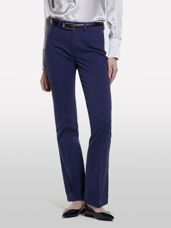 Παντελόνι flare fit μπλε σκούρο - παντελόνια flare γυναικεία | Sisley