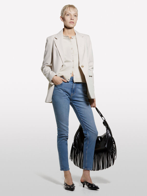 Ζακέτα μπεζ regular fit - ζακέτες γυναικείες | Sisley