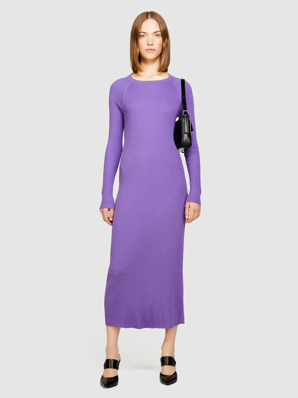 Φόρεμα από πλεκτό ύφασμα με χιαστί - φορέματα μακριά γυναικεία | Sisley