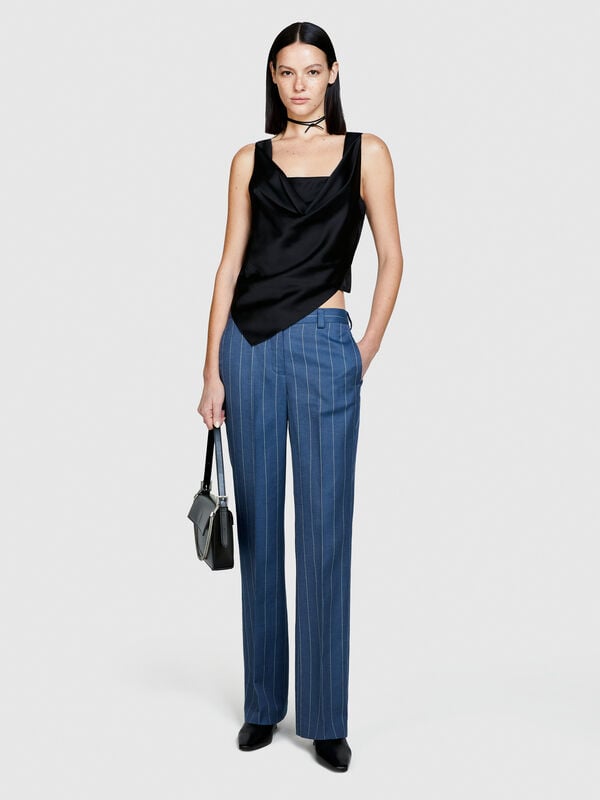 Παντελόνι ριγέ - παντελόνια flare γυναικεία | Sisley