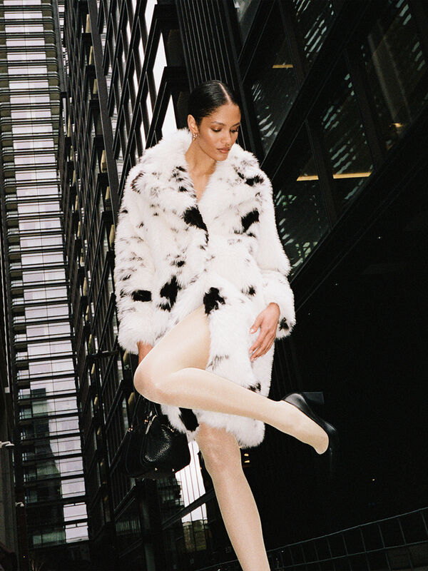 Συνθετική γούνα animal print - παλτό γυναικεία | Sisley