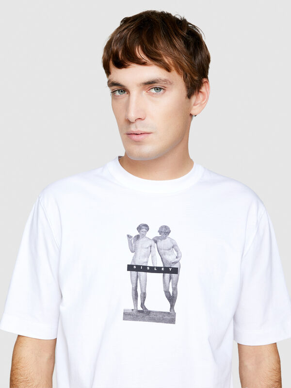 Μπλούζα με τύπωμα - μπλουζάκια κοντομάνικα ανδρικά | Sisley