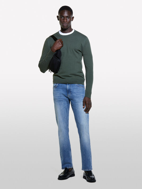 Μπλούζα μονόχρωμη - μπλούζες με λαιμόκοψη ανδρικές | Sisley