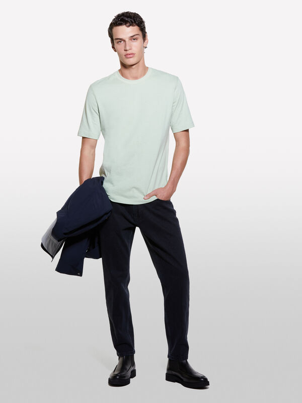 Μπλούζα ανοιχτό πράσινο από 100% οργανικό βαμβακερό - μπλουζάκια κοντομάνικα ανδρικά | Sisley