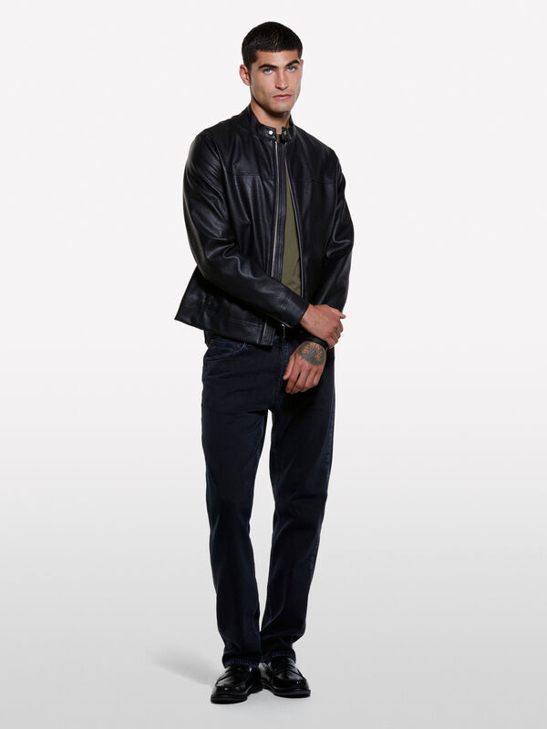 Τζιν Style 75 regular fit μαύρο - τζιν regular ανδρικά | Sisley