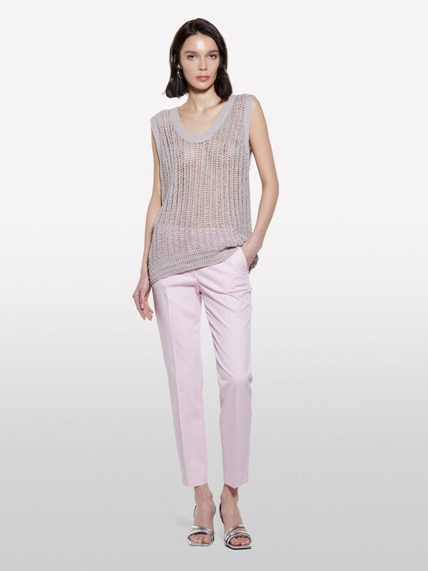 Τσίνο ροζ regular fit  - παντελόνια chinos γυναικεία | Sisley