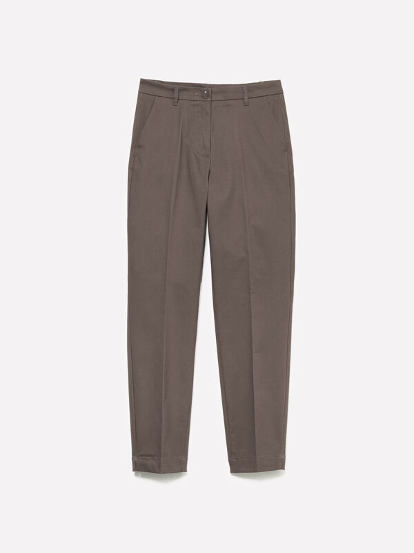 Τσίνο slim fit γκρι σκούρο - παντελόνια chinos γυναικεία | Sisley