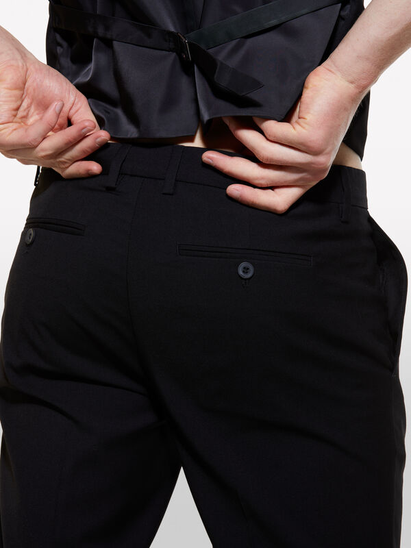 Παντελόνι επίσημο μαύρο slim fit - παντελόνια slim ανδρικά | Sisley