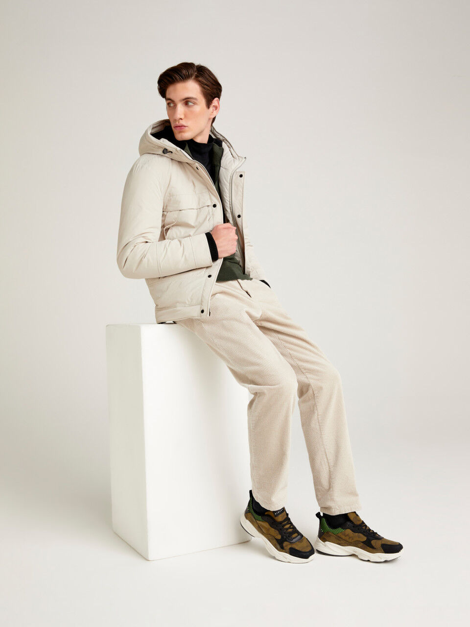 Technical nylon padded jacket