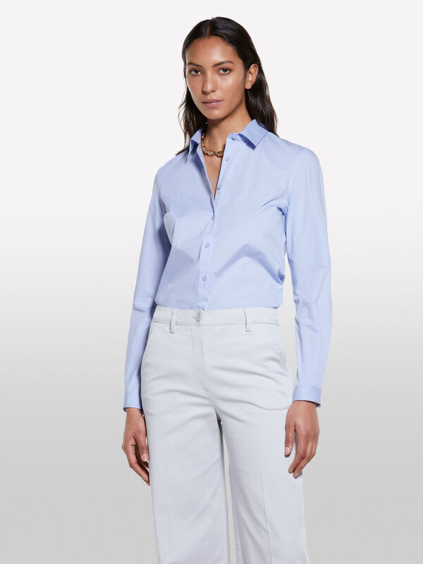 Πουκάμισο γαλάζιο slim fit - πουκάμισα γυναικεία | Sisley