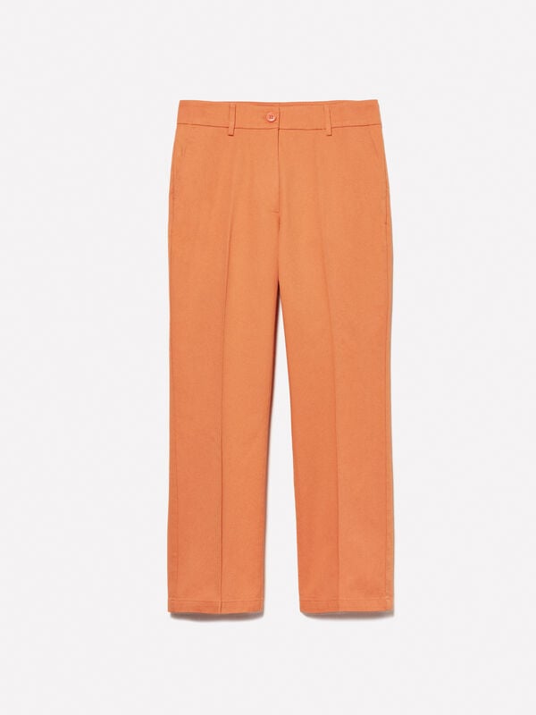 Παντελόνι πορτοκαλί flare fit Παντελόνι πορτοκαλί flare fit - παντελόνια flare γυναικεία | Sisley