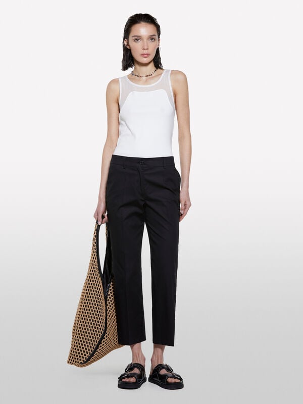Παντελόνι μαύρο flare fit - παντελόνια flare γυναικεία | Sisley