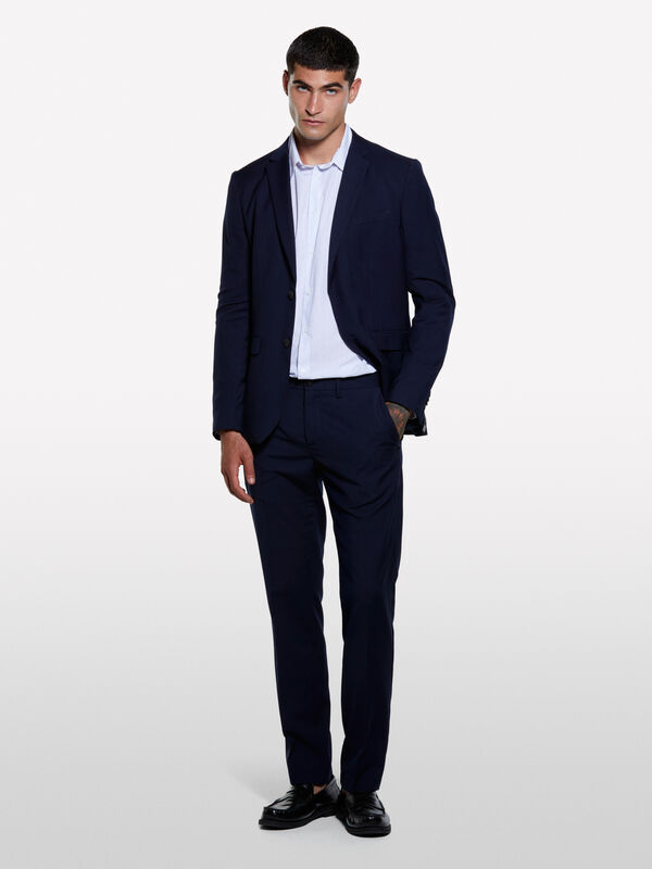 Παντελόνι sartorial μπλε σκούρο - παντελόνια slim ανδρικά | Sisley