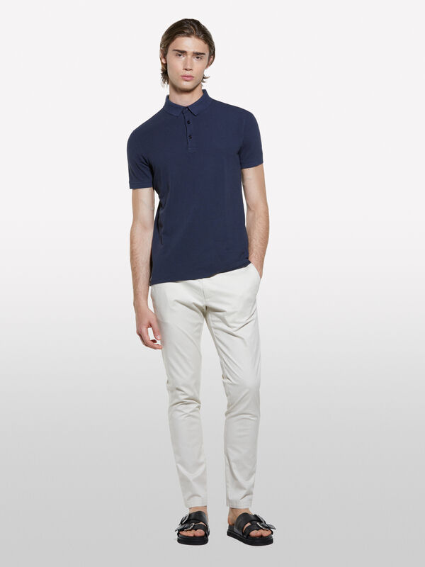 Παντελόνι τσίνο ανοιχτό μπεζ slim fit - παντελόνια slim ανδρικά | Sisley