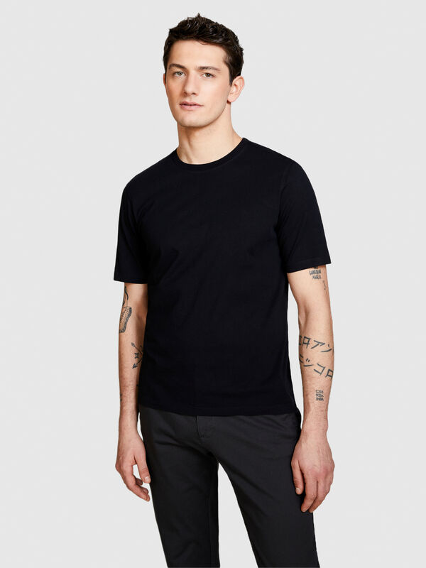 Μπλούζα μονόχρωμη - μπλουζάκια κοντομάνικα ανδρικά | Sisley