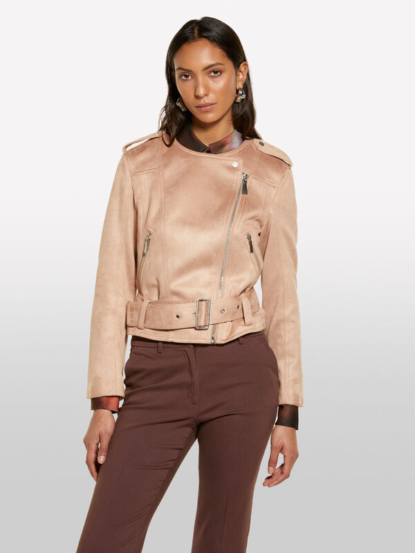 Biker ροζ boxy fit - μπουφάν και σακάκια γυναικεία | Sisley