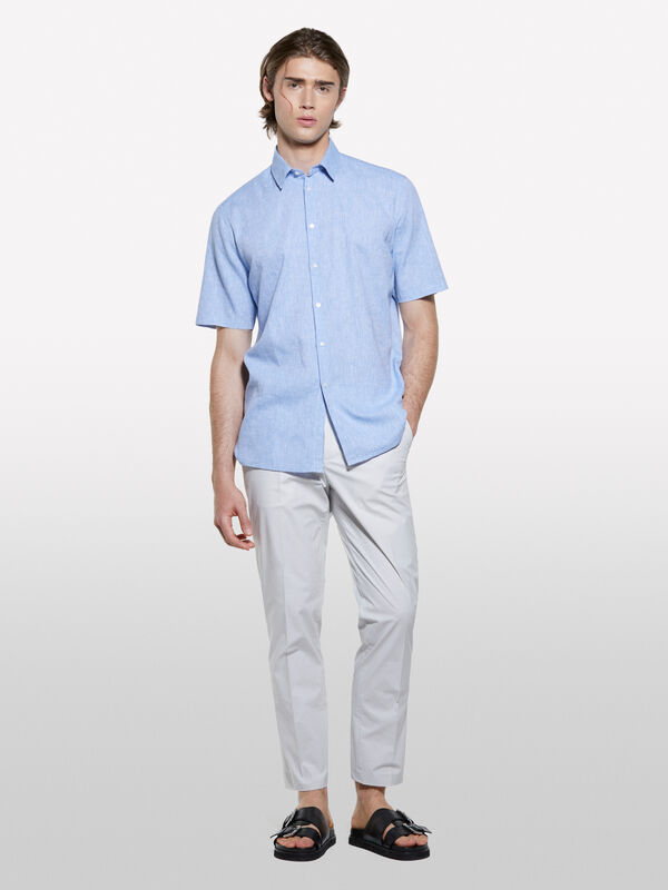 Παντελόνι λευκό κρεμ slim comfort fit - παντελόνια slim ανδρικά | Sisley