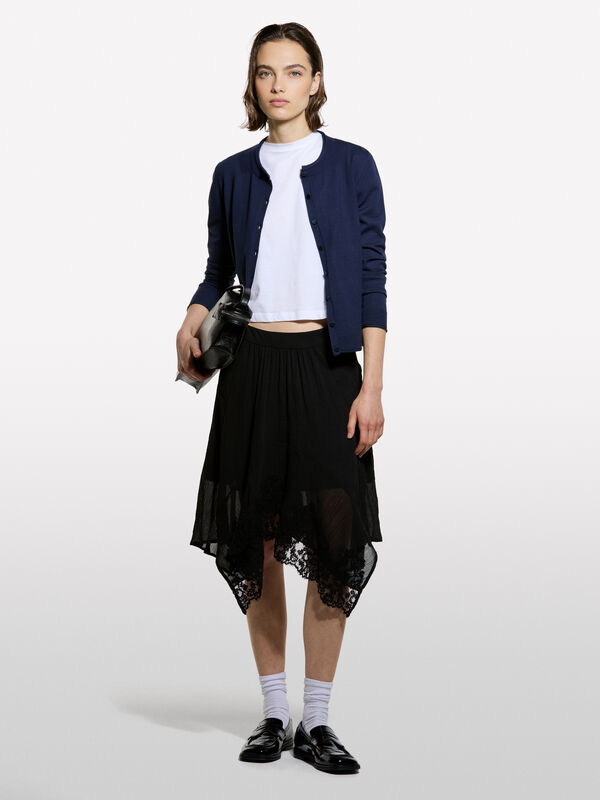 Ζακέτα ναυτικό μπλε regular fit - ζακέτες γυναικείες | Sisley