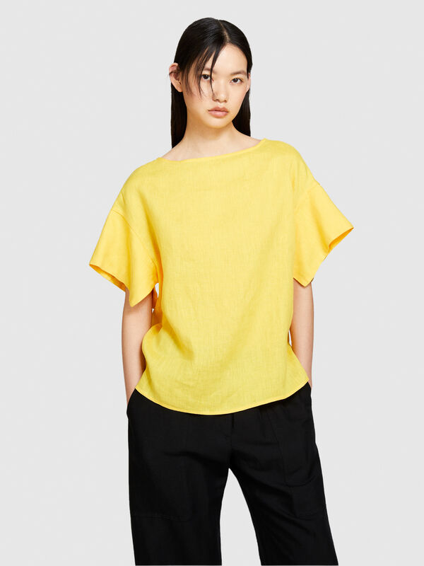 Μπλούζα από 100% λινό - μπλούζες γυναικείες | Sisley