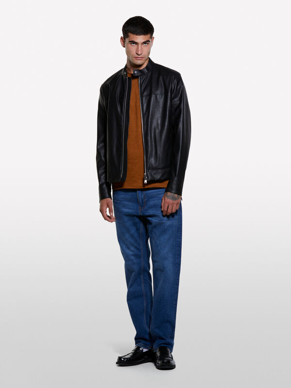 Μπλούζα slim fit κοντομάνικη τερακότα - μπλουζάκια κοντομάνικα ανδρικά | Sisley