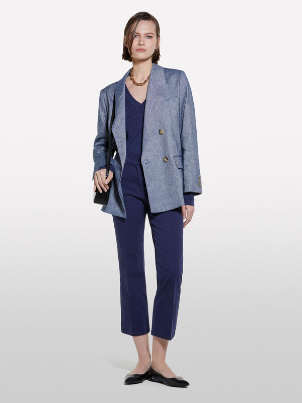 Παντελόνι flare fit fit μπλε σκούρο - παντελόνια flare γυναικεία | Sisley