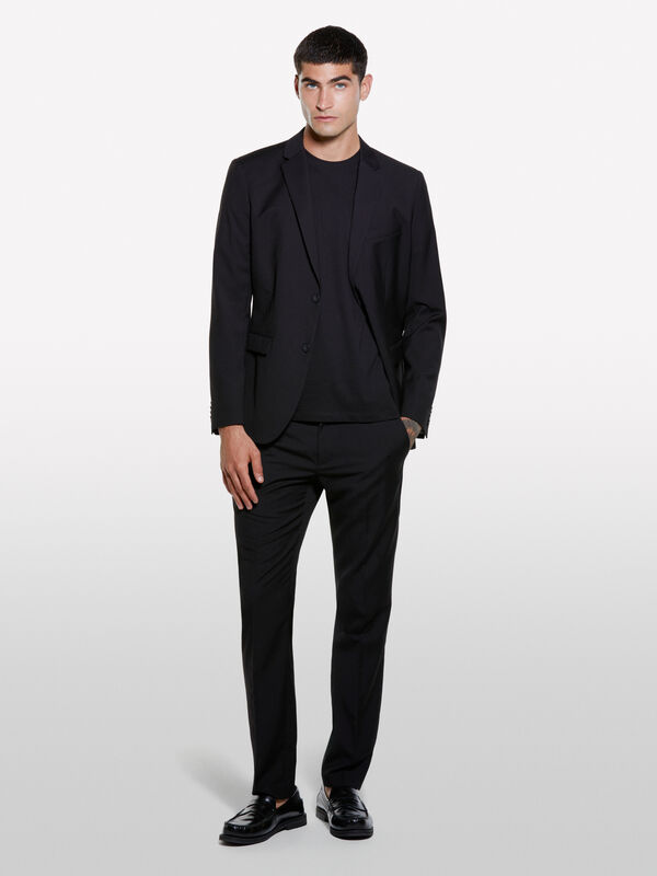 Μπλούζα κοντομάνικη μαύρη regular fit - μπλουζάκια κοντομάνικα ανδρικά | Sisley