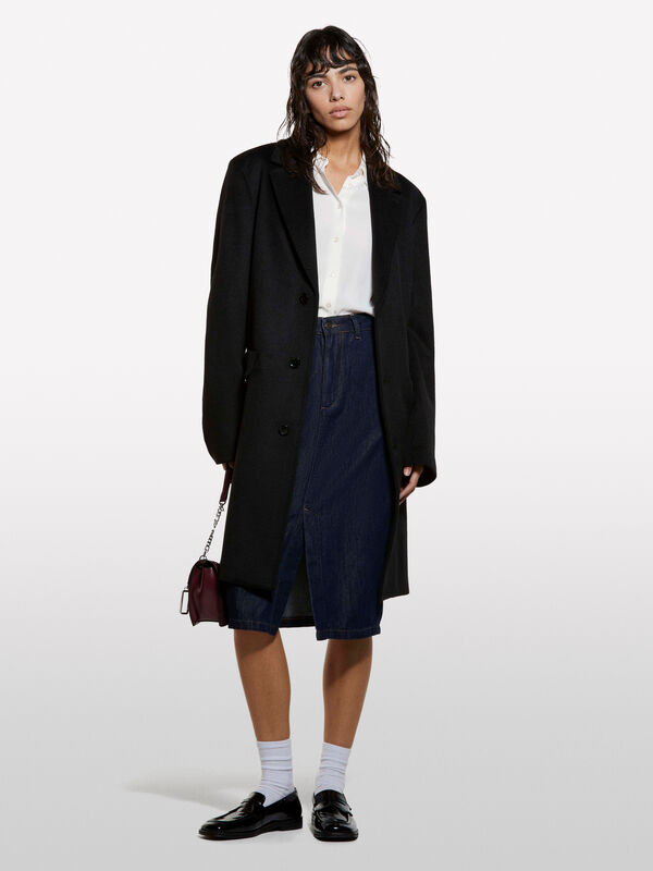 Πουκάμισο over fit λευκό κρεμ - πουκάμισα γυναικεία | Sisley