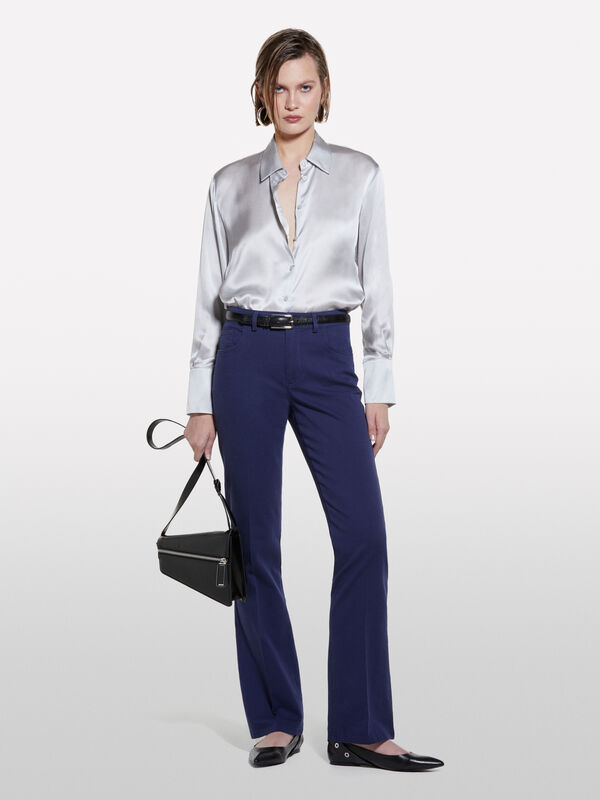 Παντελόνι flare fit μπλε σκούρο Παντελόνι flare fit μπλε σκούρο - παντελόνια flare γυναικεία | Sisley
